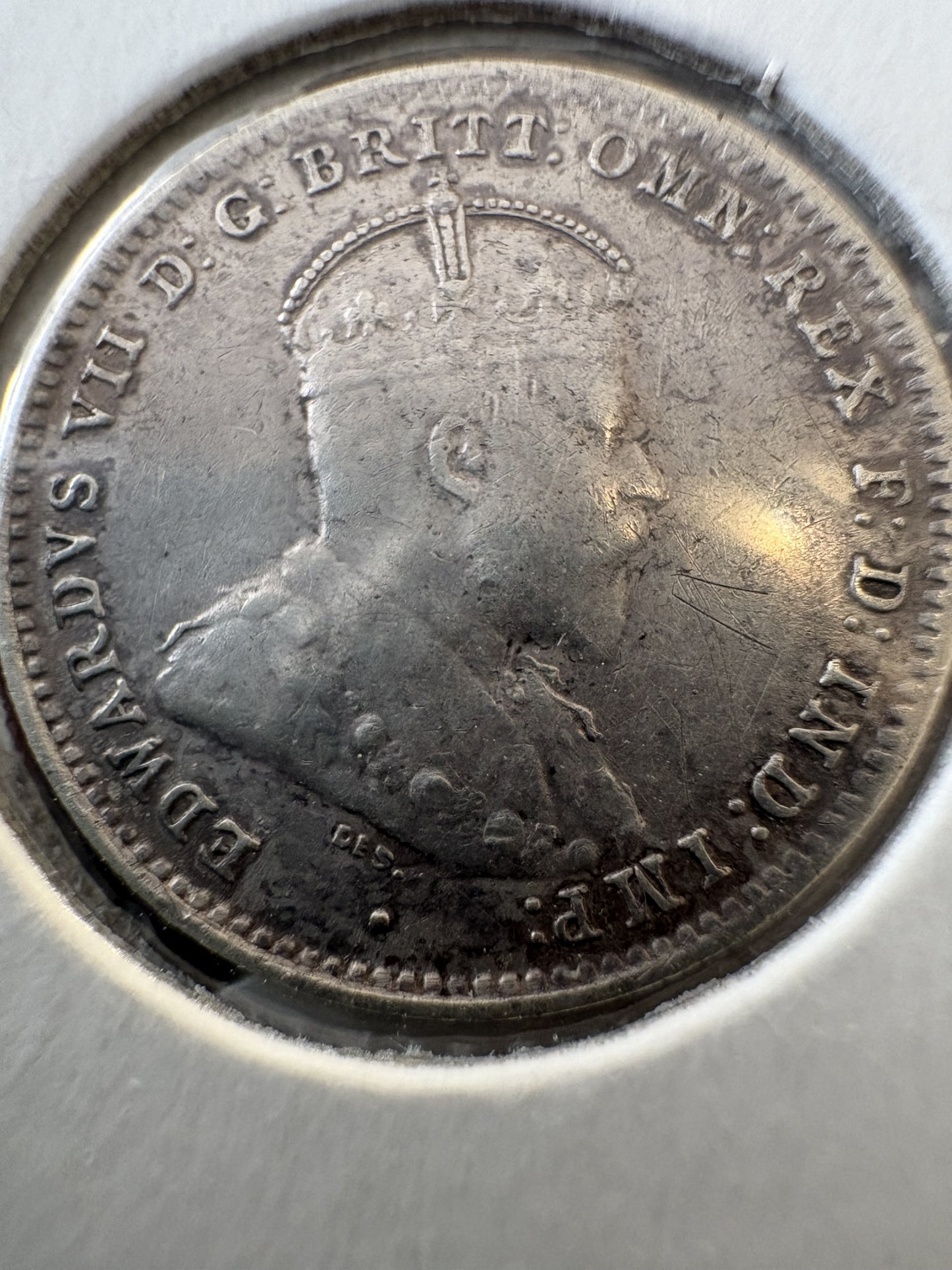 1910 Australia King George V Threepence Silver Coin