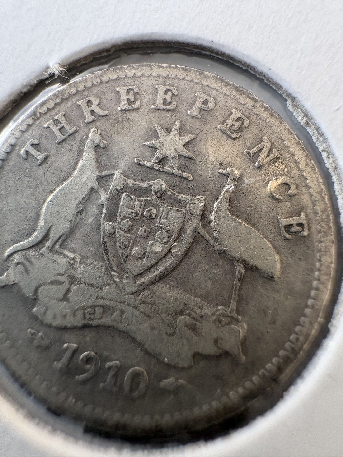 1910 Australia King George V Threepence Silver Coin KM# 18