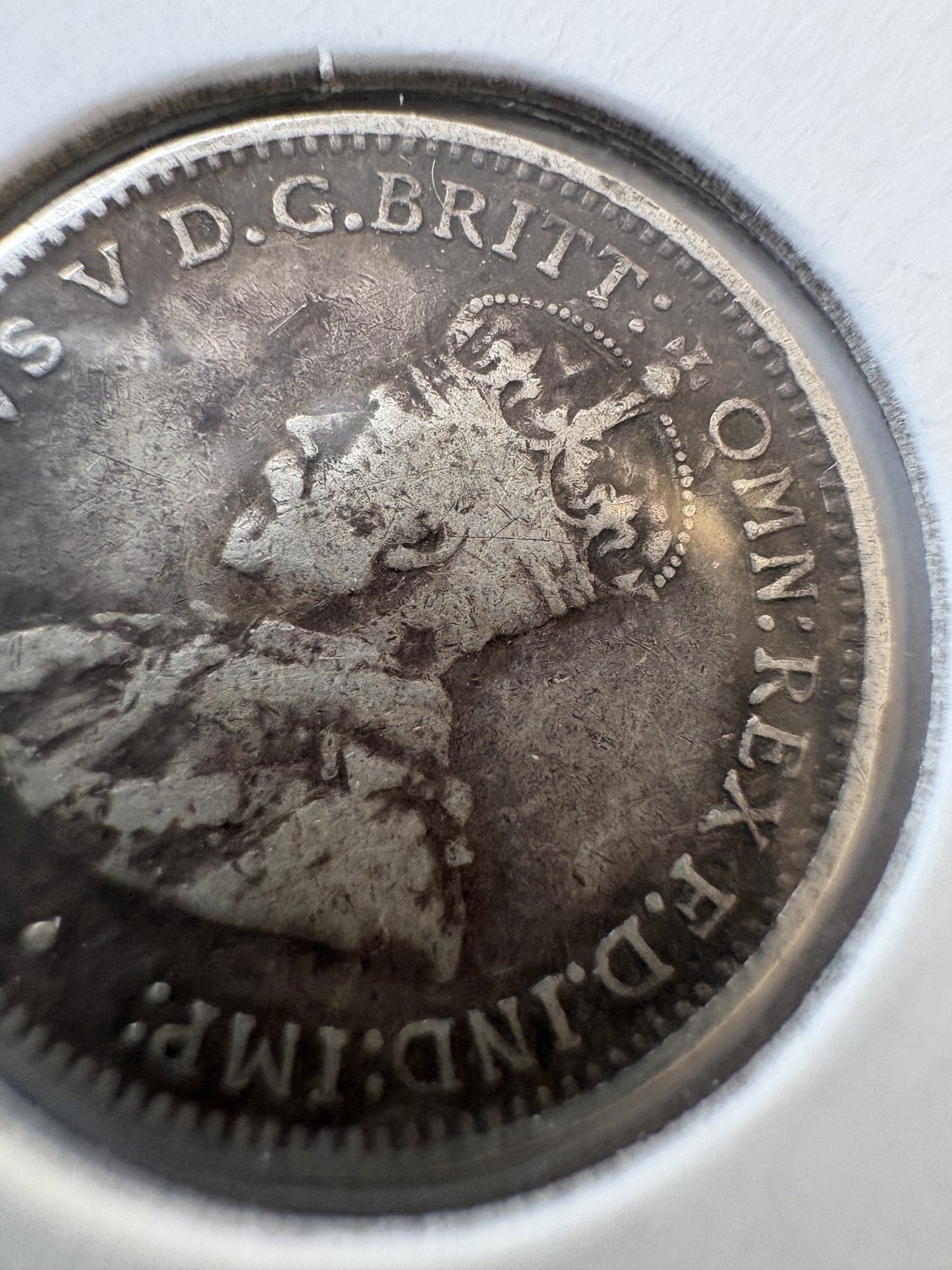 1916 Australia King George V Threepence Silver Coin