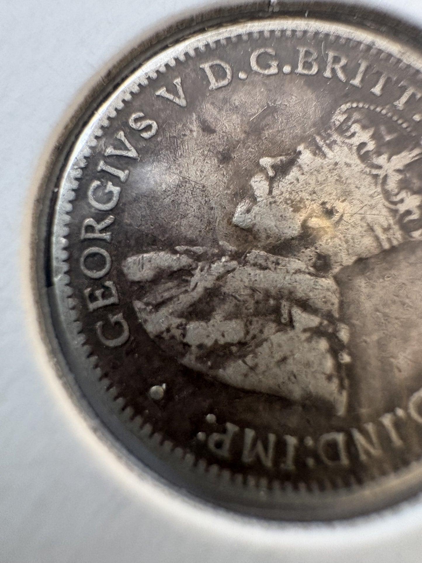 1916 Australia King George V Threepence Silver Coin
