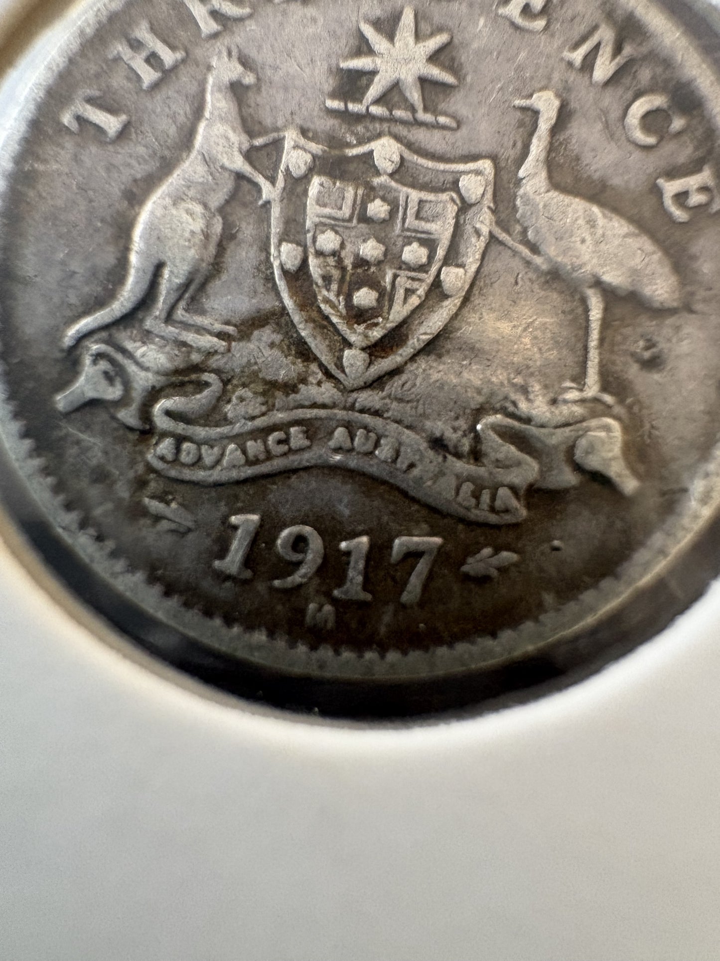 1917 Australia King George V Threepence Silver Coin