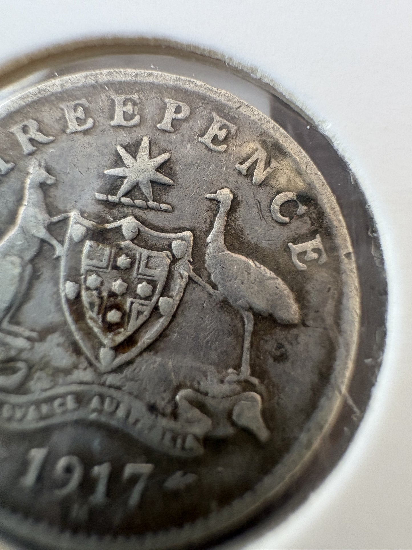 1917 Australia King George V Threepence Silver Coin