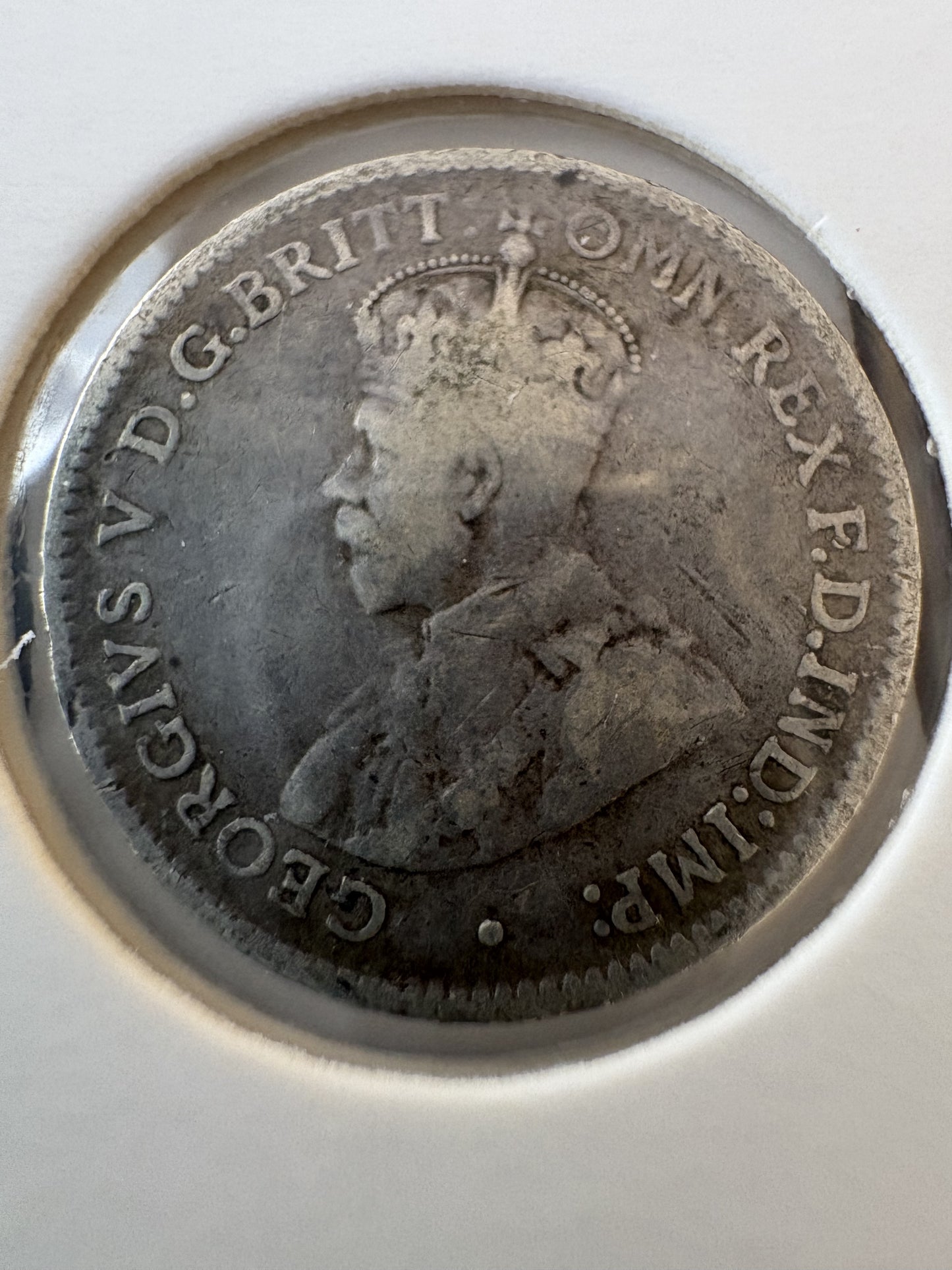 1917 Australia King George V Threepence Silver Coin