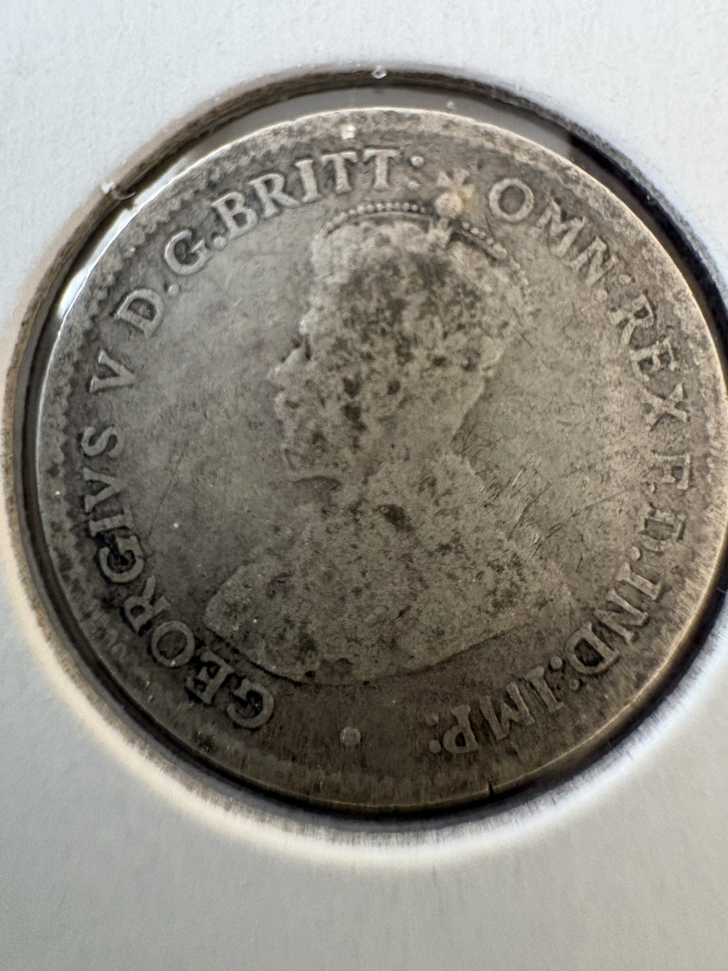 1919 Australia King George V Threepence Silver Coin