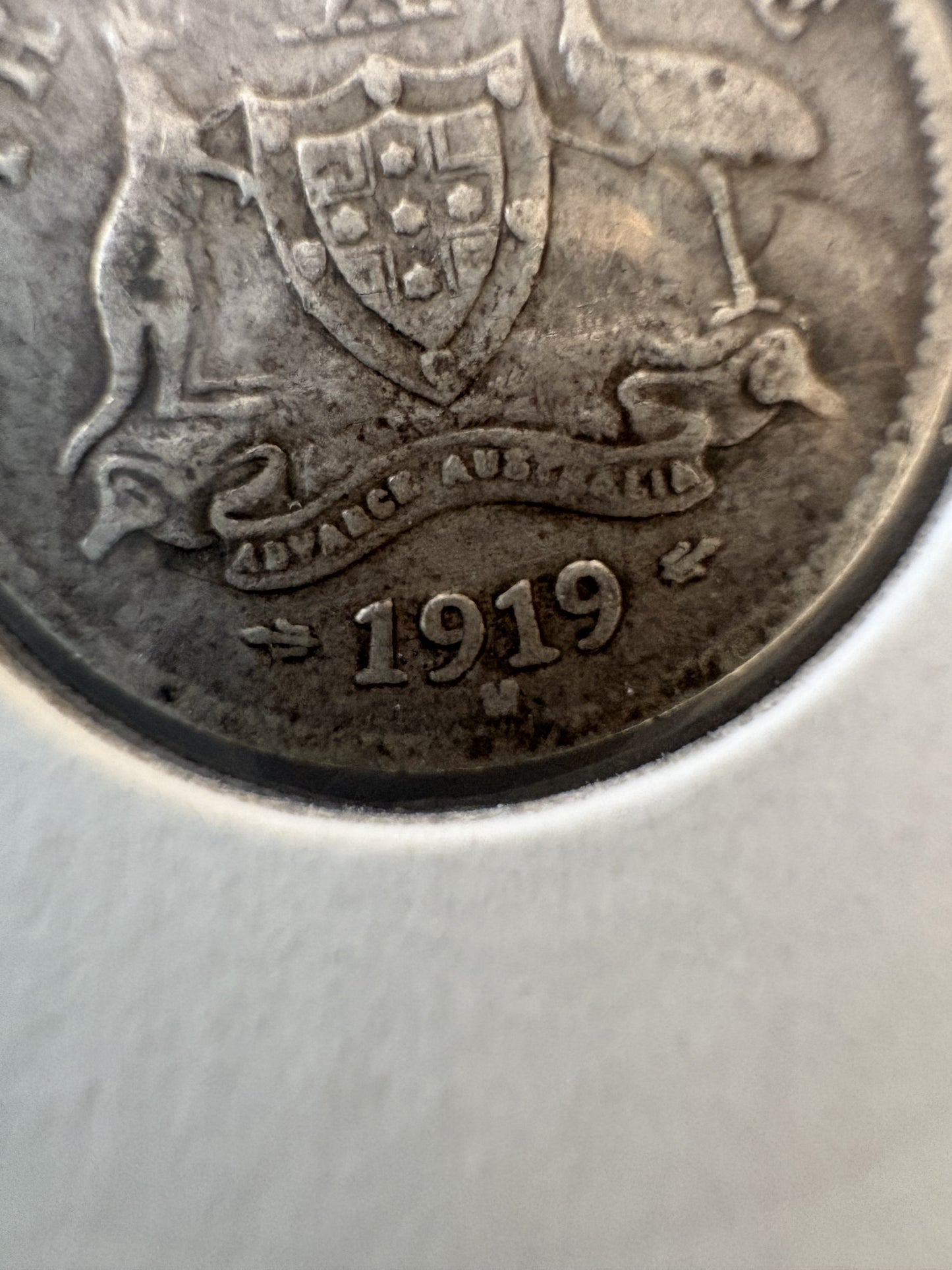 1919 Australia King George V Threepence Silver Coin