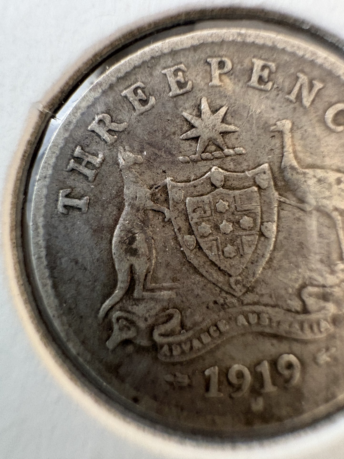 1919 Australia King George V Threepence Silver Coin