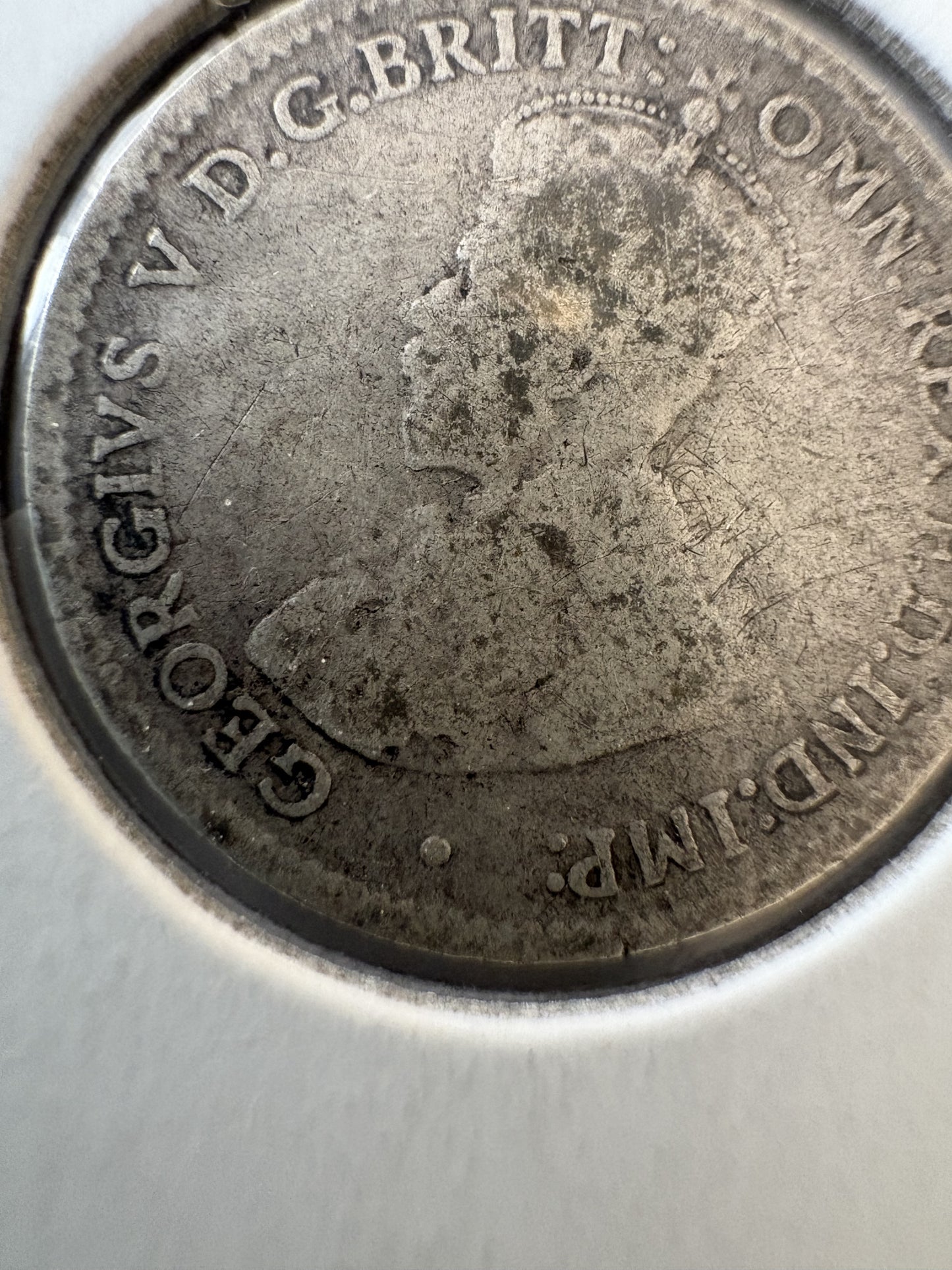1919 Australia King George V Threepence Silver Coin