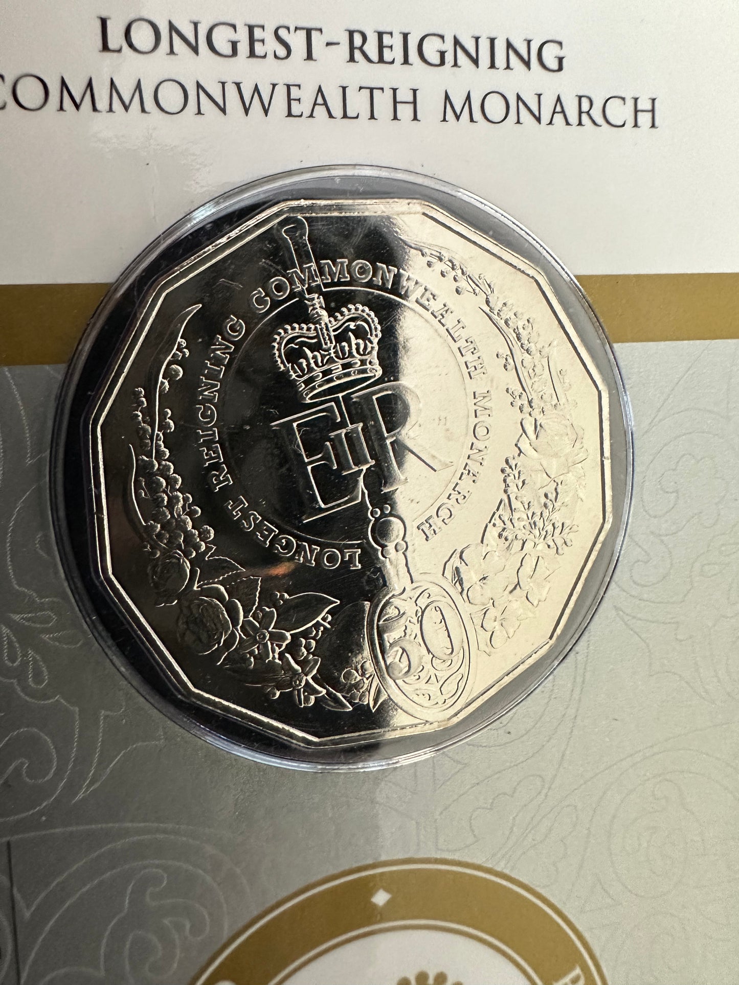 2015 Longest Reigning Commonwealth Monarch 50 cent coin