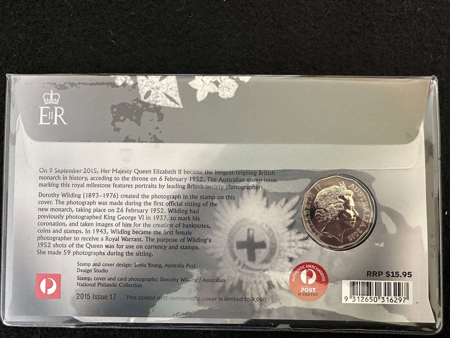 2015 50c Australian Queen Elizabeth "Long May She Reign" PNC