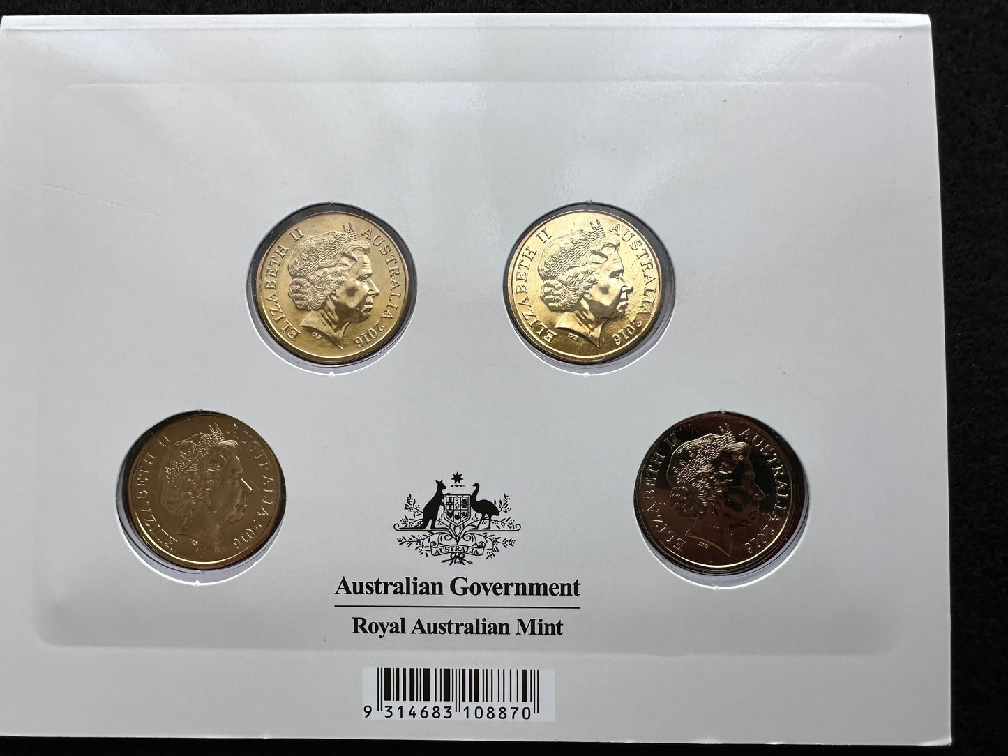 2016 Australia’s First Mints Mintmark and Privy Mark Four Coin $1 AlBr Uncirculated Set
