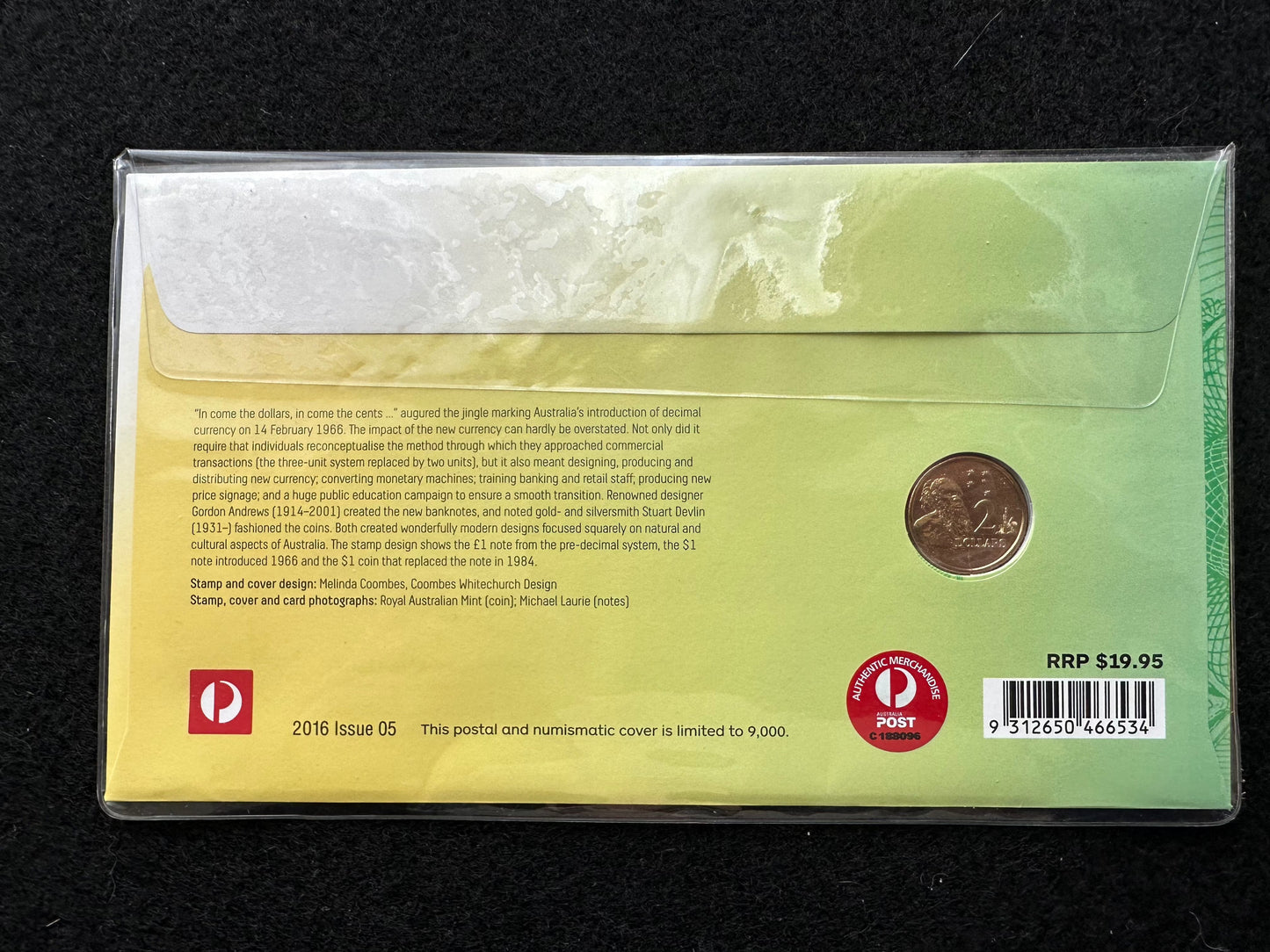 2016 50th Anniversary Decimal Currency Changeover - $2 Dollar Coin PNC