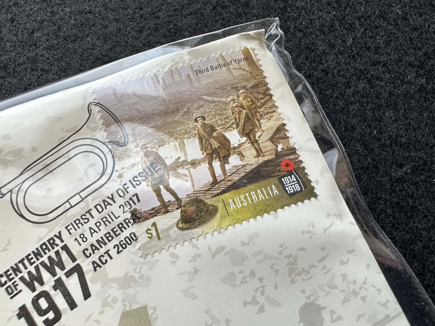2017 Mosaic Lest We Forget $2 Coloured Coin PNC