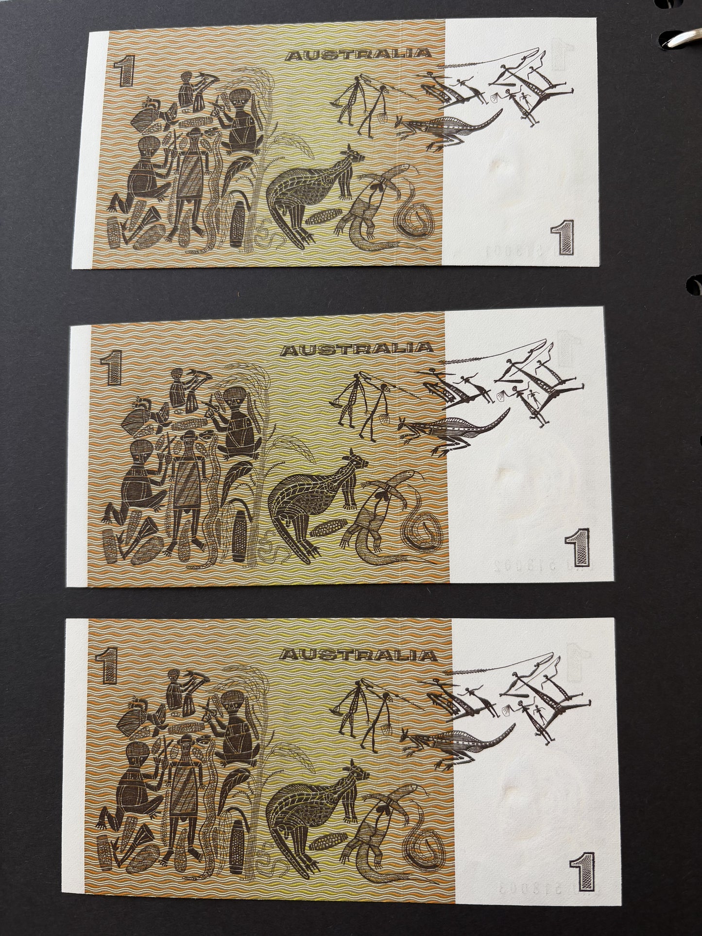 1982 $1 Australia Paper Banknote - Johnston Stone - Consecutive Run x5 notes