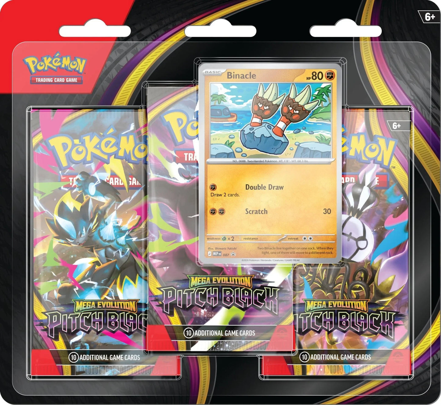 COMING SOON: Pokémon TCG: Mega Evolution — Pitch Black Three-Booster Blister