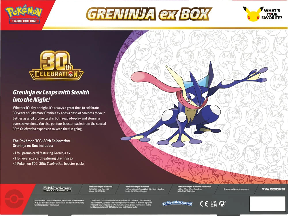 Pokémon TCG: 30th Celebration Greninja ex Box – 30th Anniversary