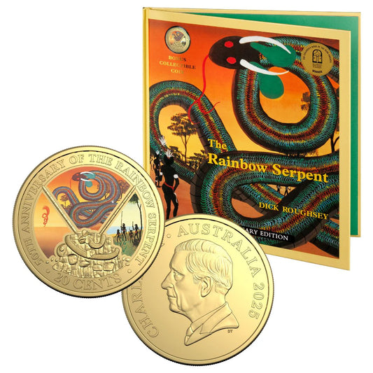 2025 The Rainbow Serpent 50th Anniversary Book with 20c Gold-plated Coin
