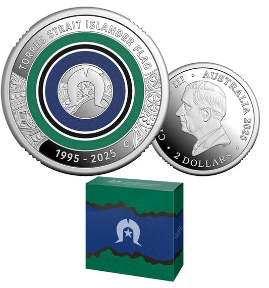 2025 Torres Strait Islander Flag 30th Anniversary $2 C Mintmark Silver Proof Coin