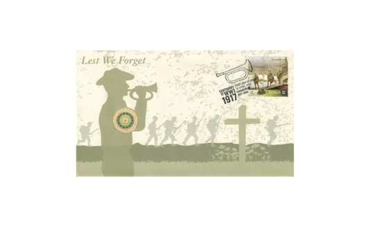 2017 Mosaic Lest We Forget $2 Coloured Coin PNC