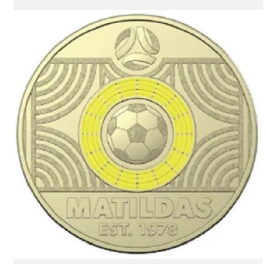 2023 $2 Matildas Coloured Coin - Yellow 2 dollar RAM