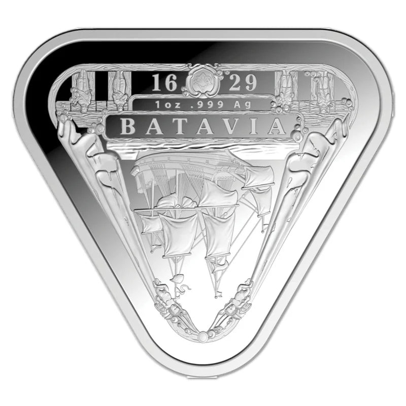 2019 1oz .999 Silver BU Triangular Coin - Australian Shipwreck Series - Batavia