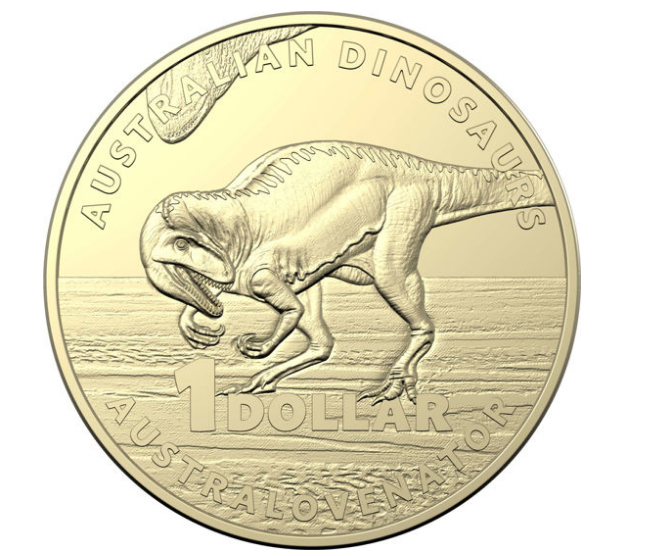 2022 $1 Australovenator Dinosaur Coin – UNC (From Mint Bag)