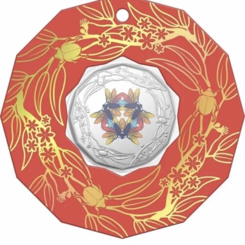 2022 50 Cent Christmas Beetle Coin (50c) Uncirculated - Dark Orange Card