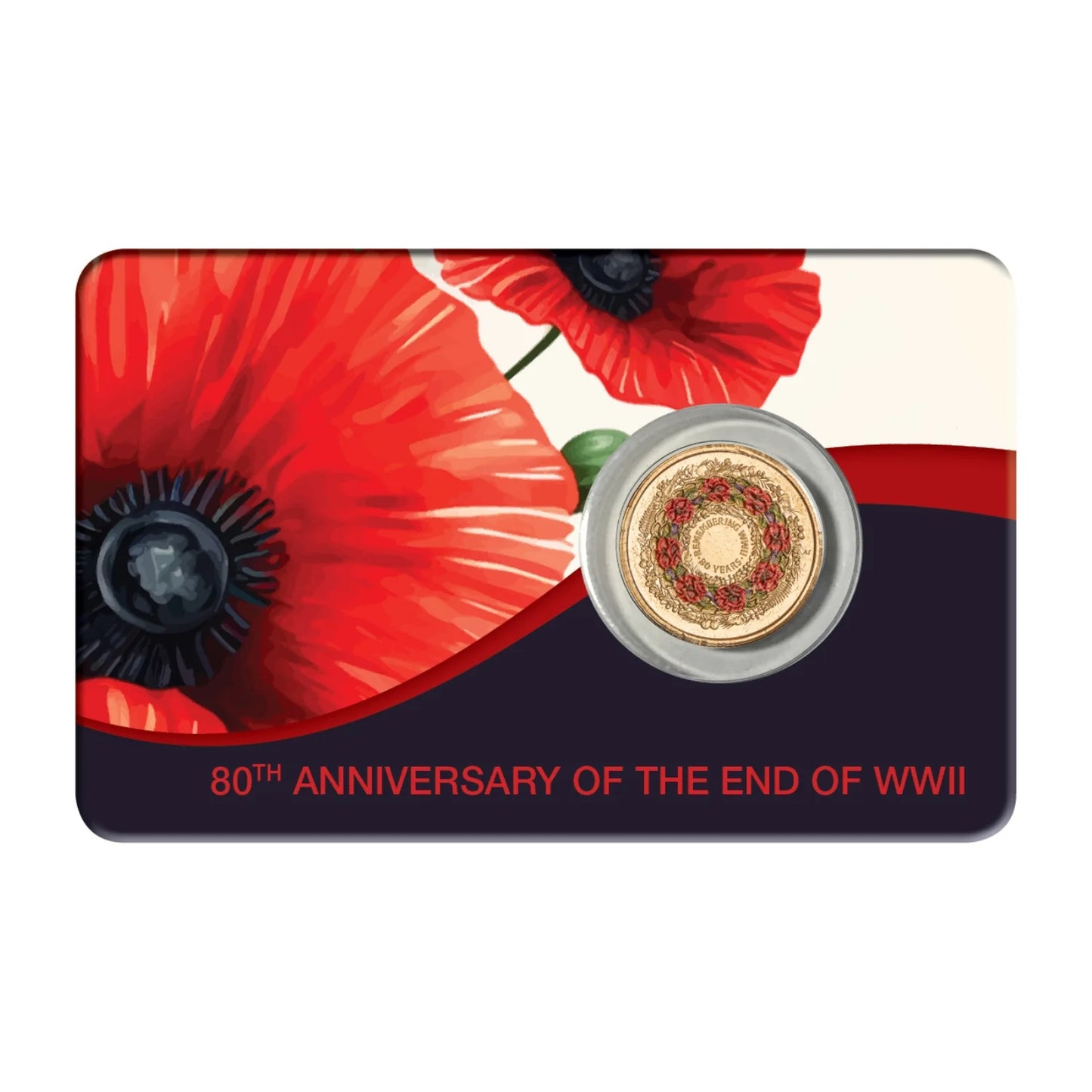 WWII 80th Anniversary Poppy Wreath 2025 $2 Coloured Uncirculated Downies Coin Pack