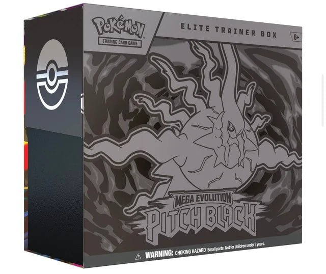 COMING SOON: Pokémon TCG: Mega Evolution — Pitch Black Elite Trainer Box (ETB)