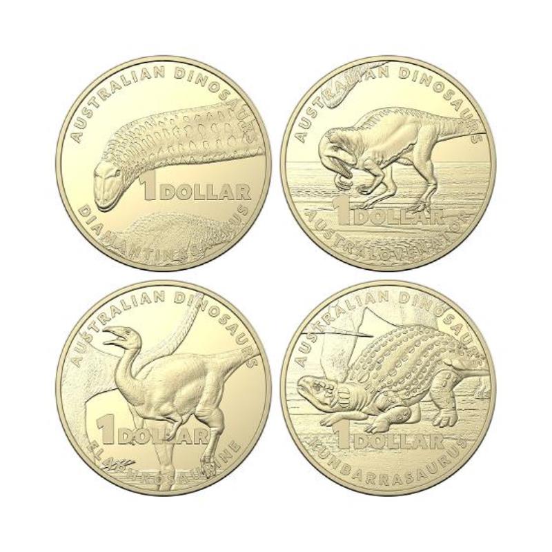 2022 $1 Dinosaurs 4 Coin Uncirculated Coin Set