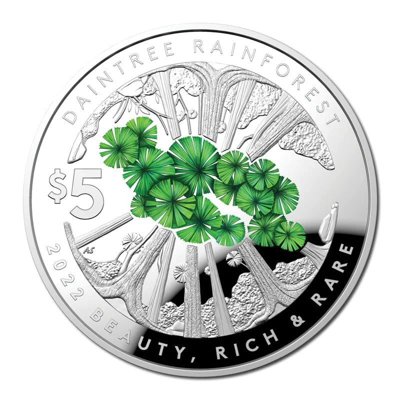 2022 $5 Beauty, Rich and Rare Daintree Rainforest Silver Proof Domed Coin