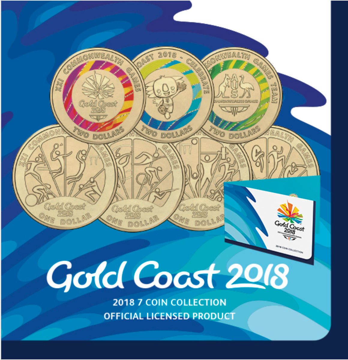 2018 Gold Coast Games XXI Commonwealth Games 7 coin set