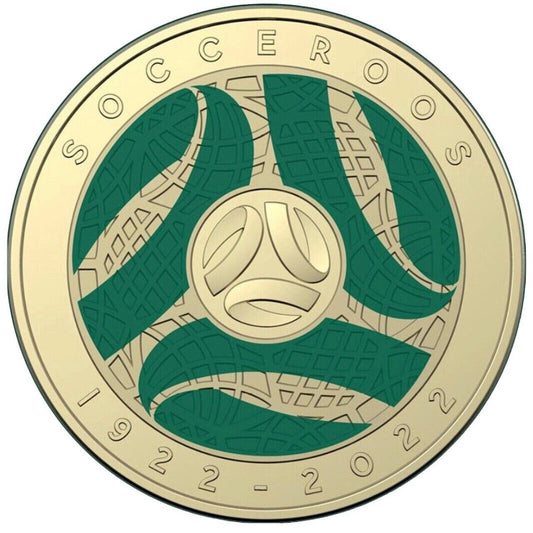 2022 Socceroos 100 Year Centenary $2 Two Dollar Coloured Coin Australia - CIRC