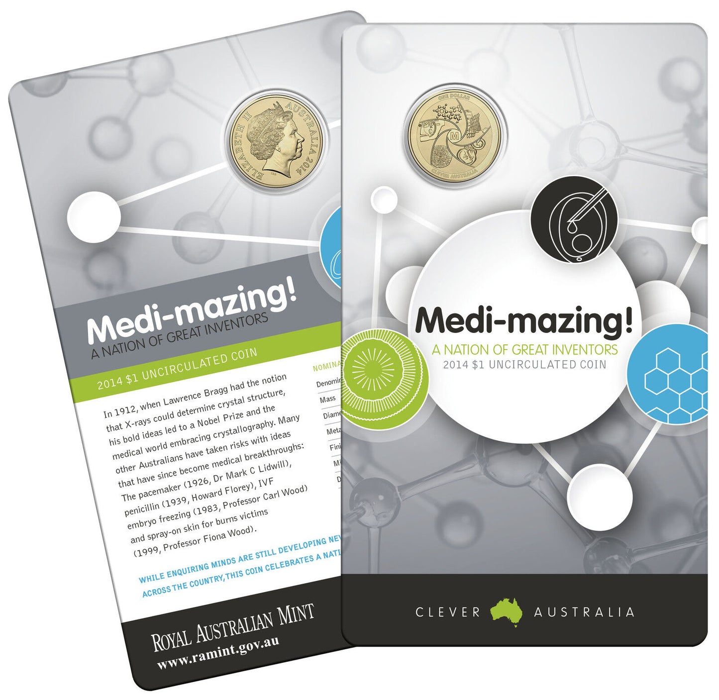 2014 $1 Clever Australia Medi-mazing Unc Coin