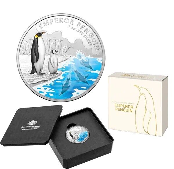 2023 $5 Australian Antarctic Territory - Emperor Penguin 1 oz Silver Proof Coin