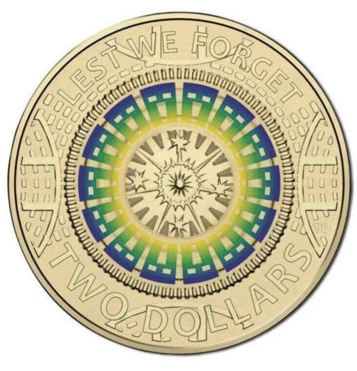2017 $2 UNCIRCULATED Lest We Forget Mosaic from RAM mint bag