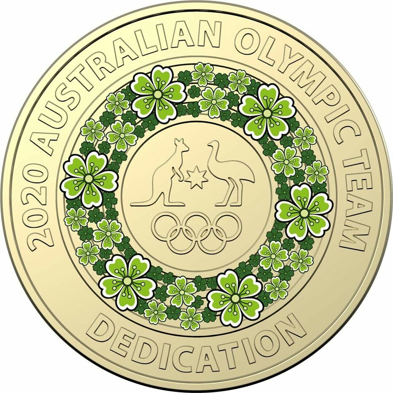 2020 $2 two dollar Tokyo Olympics Australia GREEN DEDICATION - Circulated