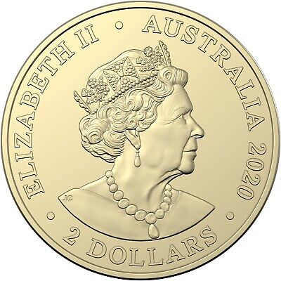 2020 $2 two dollar Tokyo Olympics Australia Yellow STRIVING - Circulated