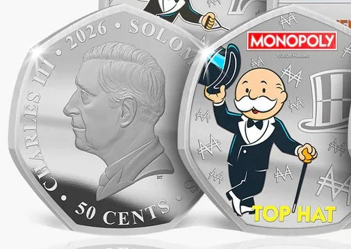 2026 Monopoly Legends of the Board .999 Silver Plated Six-Coin Set