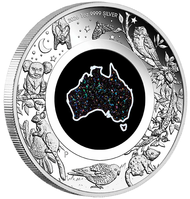 2026 $1 Great Southern Land – Nocturnal 1oz Silver Proof Matrix Opal Coin