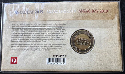 2019 ANZAC Day Limited Edition Medallion & Stamp Cover PNC 521/2000