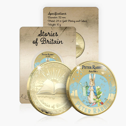 Stories of Britain Beatrix Potter Peter Rabbit Gold Plated BU Commemorative