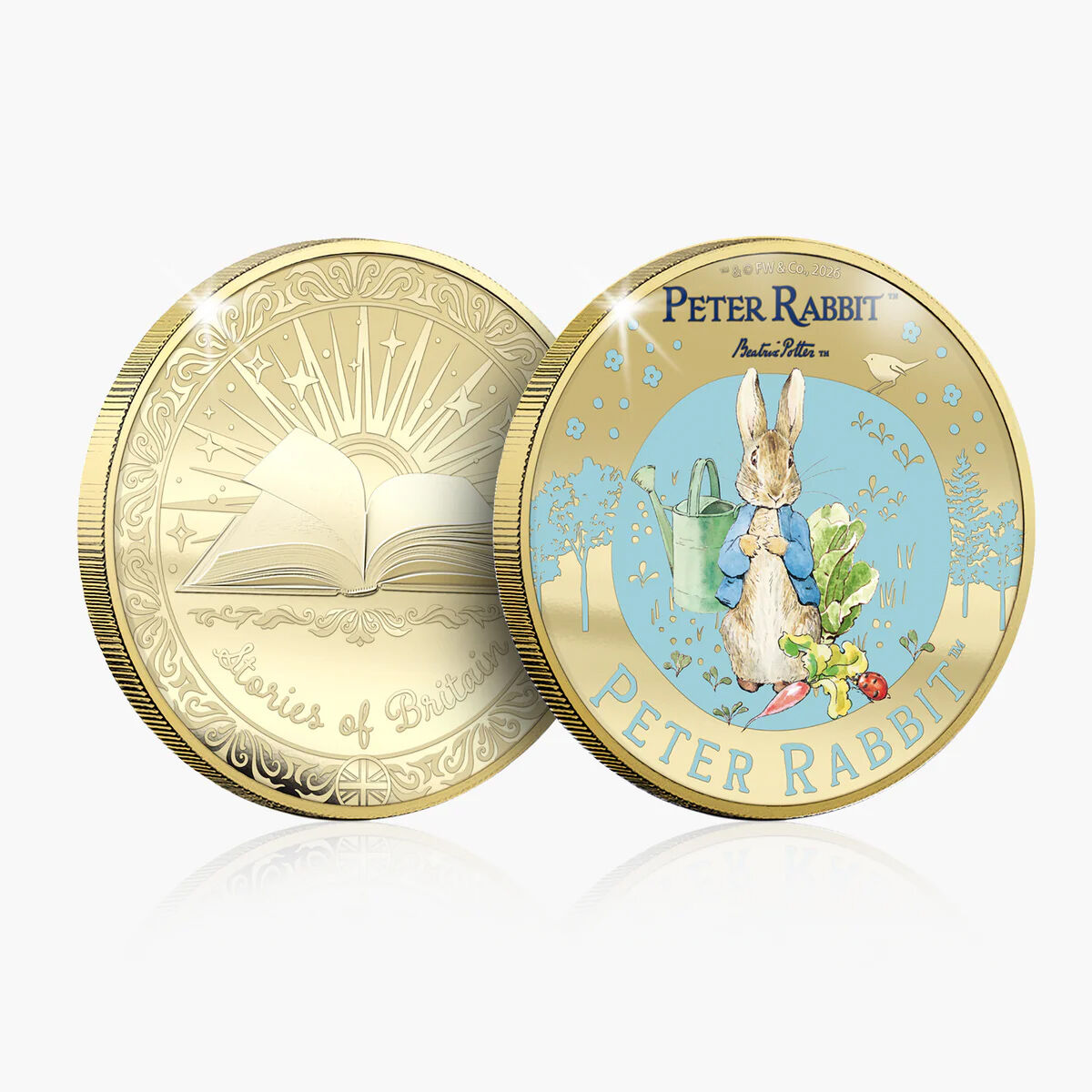 Stories of Britain Beatrix Potter Peter Rabbit Gold Plated BU Commemorative