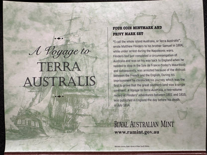 2014 $1 A Voyage to Terra Australis BCMS 4 Coin Set UNC