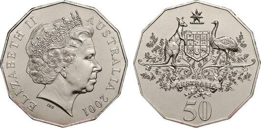 2001 Centenary of Federation AUSTRALIA - 50 cent coins- CIRCULATED