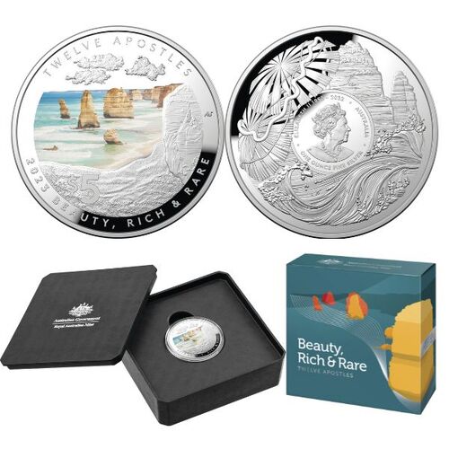 2023 $5 Beauty, Rich & Rare - Twelve Apostles Domed Silver Proof