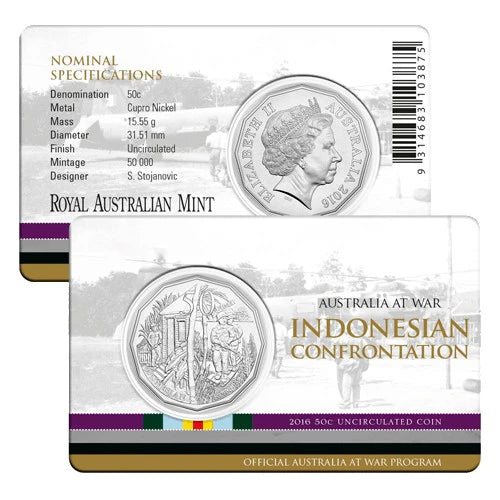 2016 Australians at War - Indonesian Confrontation 50 cent Uncirculated Decimal Coin