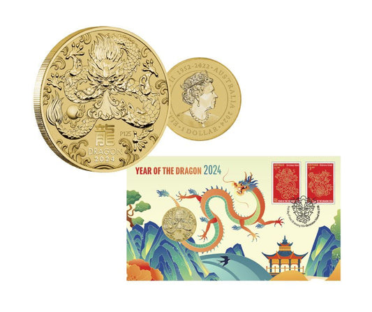 2024 $1 Perth Mint Christmas Island Lunar New Year of the Dragon PNC