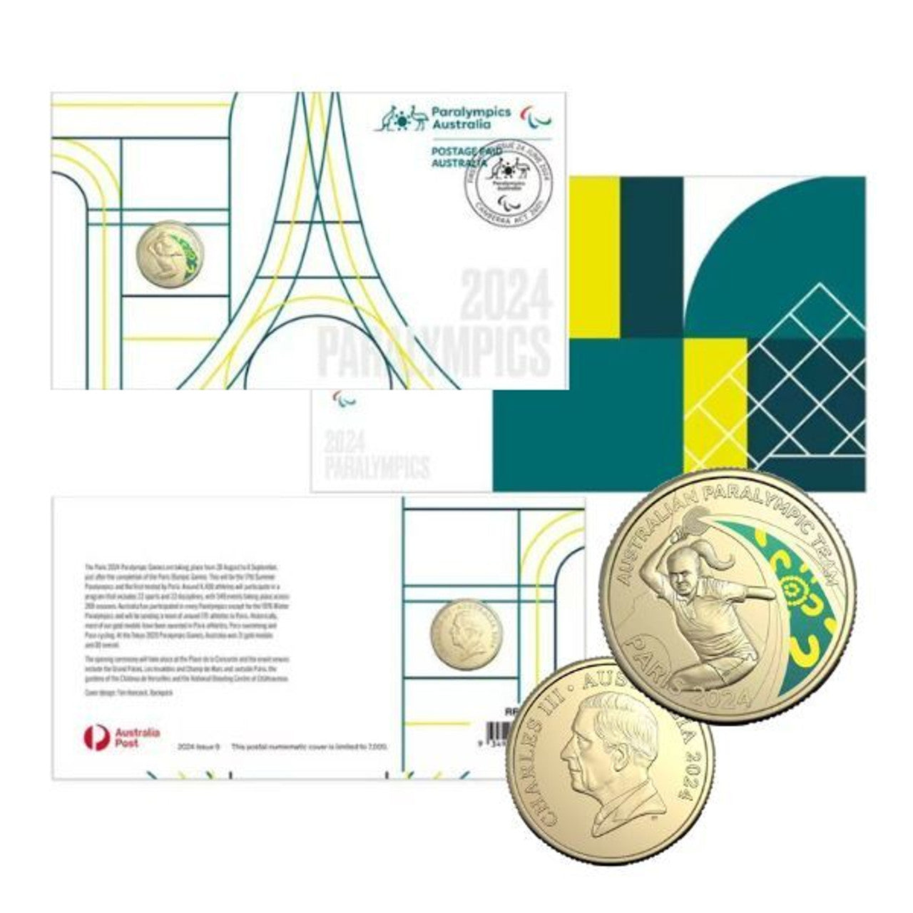 2024 $1 COLOURED PNC - Paris 2024 Olympic Games - 2024 Australian Paralympic Team