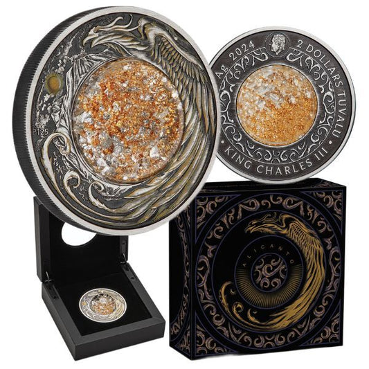 2024 Alicanto 2oz Silver Antiqued Coloured Perth Mint Presentation Case & COA
