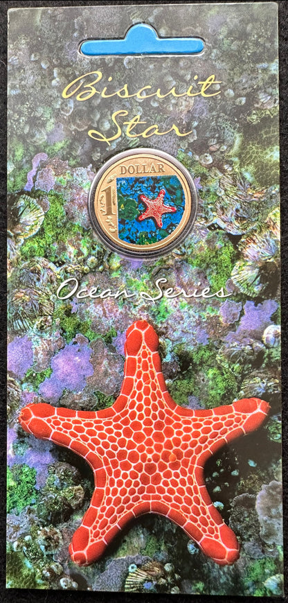 2006 $1 Ocean Series coloured coin - Biscuit Star